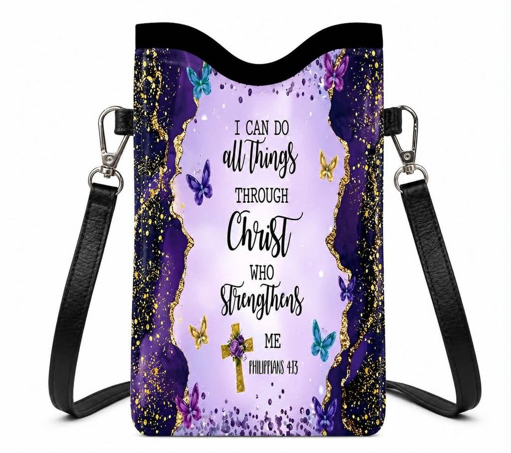 Purple Christian Crossbody Phone Bag