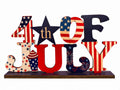 4th of July Patriotic Wooden Tabletop Sign