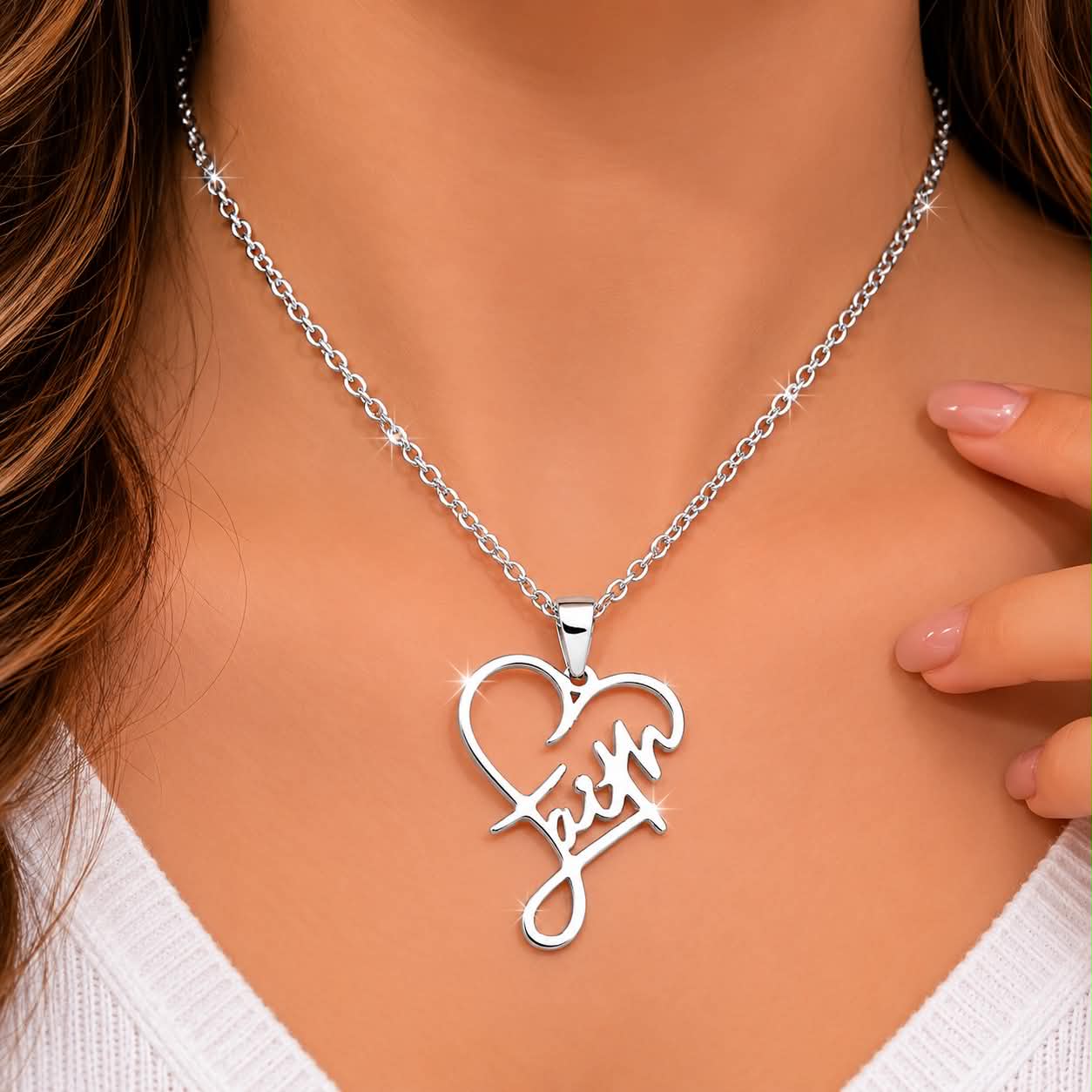 Faith In Every Moment Silver Necklacecklace