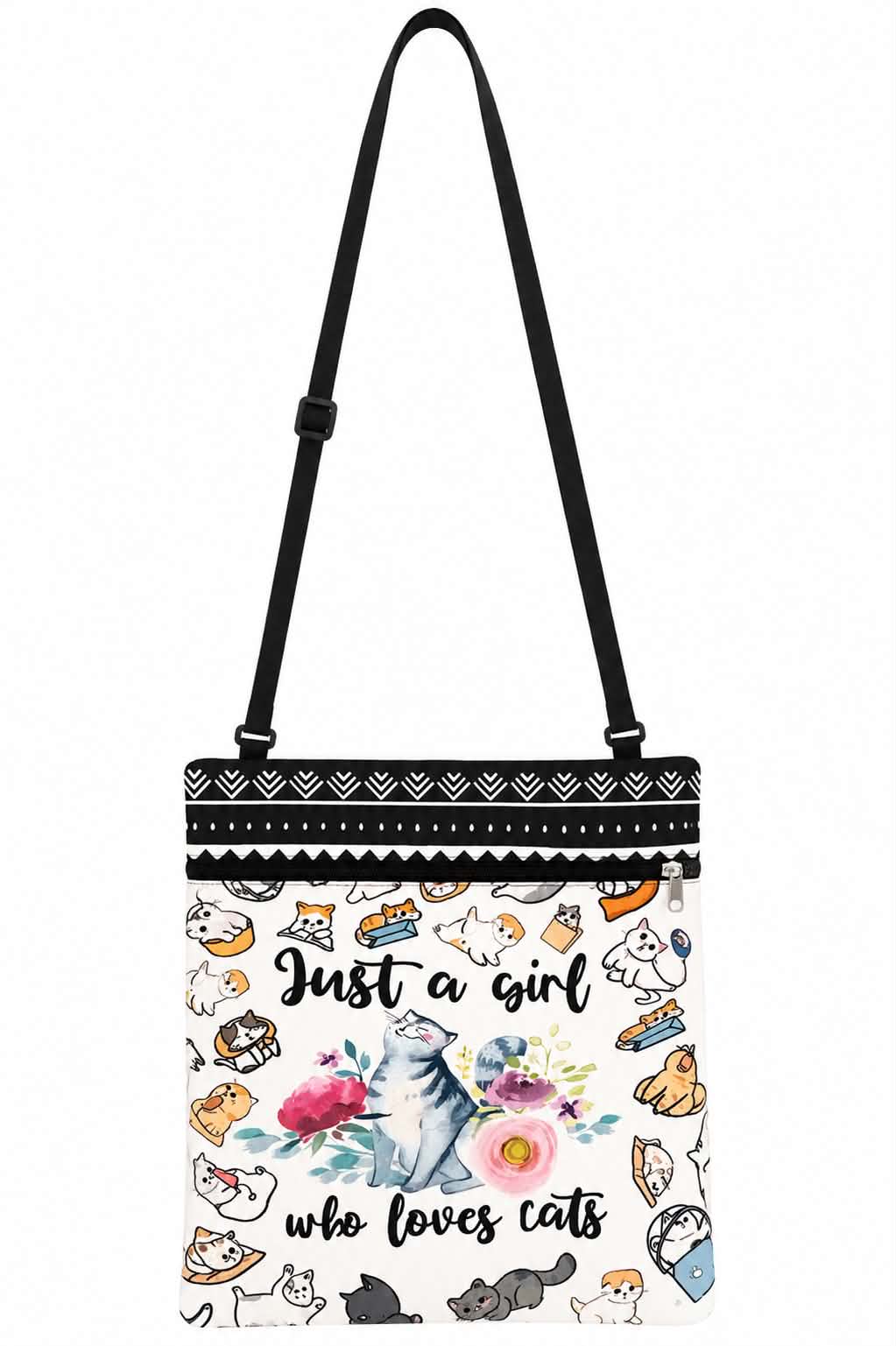 Just a Girl Who Loves Cats Crossbody Phone Bag