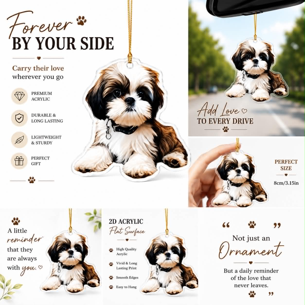 Forever By Your Side Shih Tzu Acrylic Ornament