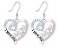 Mom Heart Dangle Earrings