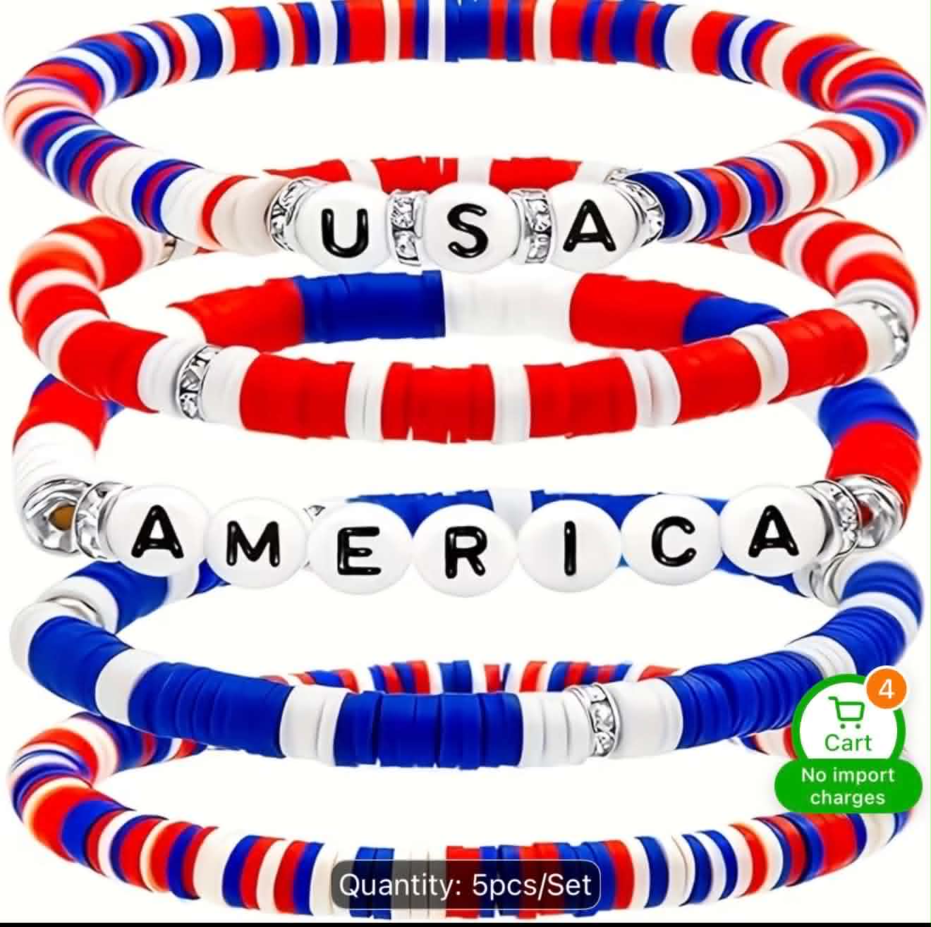 USA Patriotic Bracelet Set
