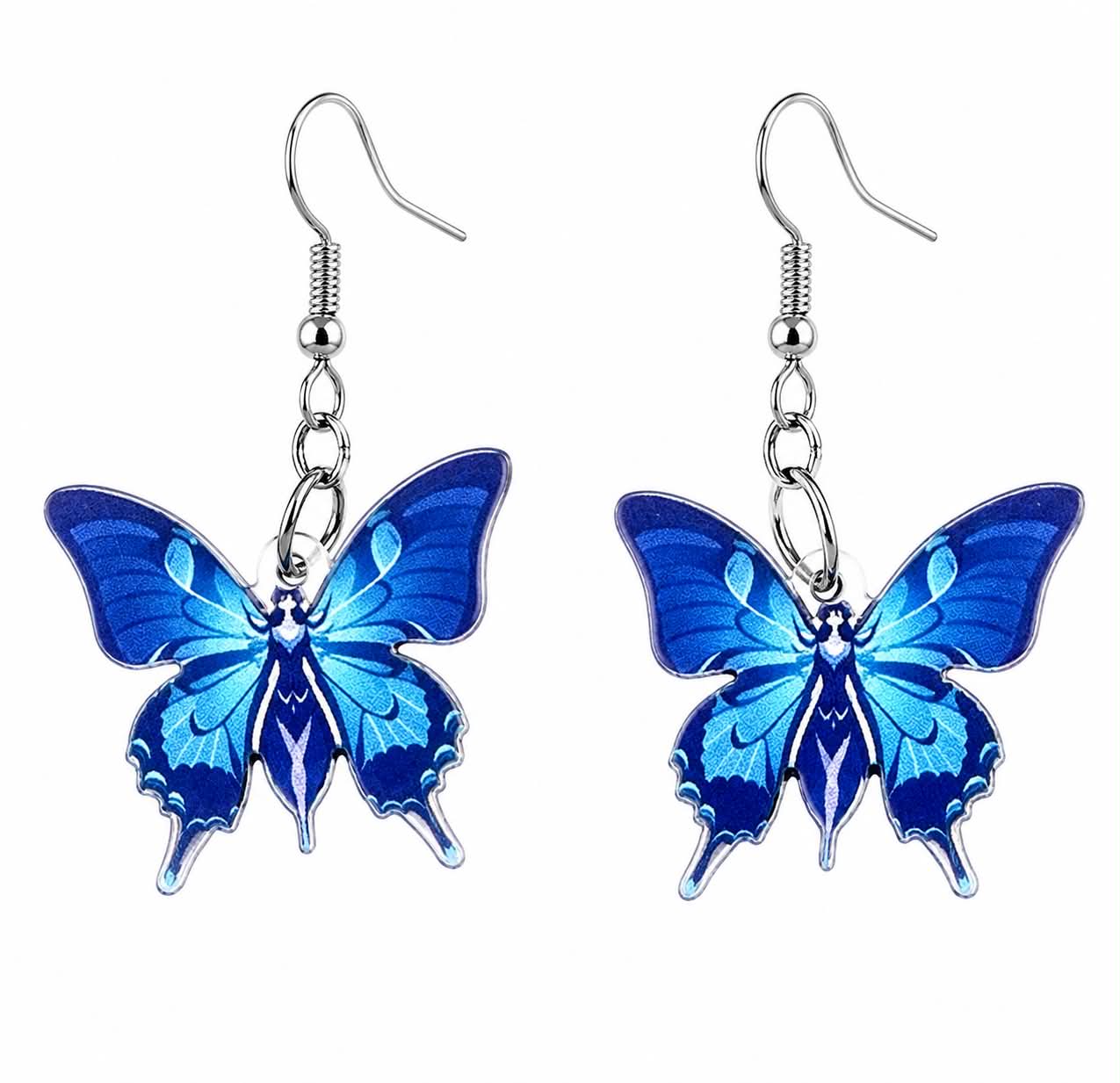 Blue Butterfly Dangle Earrings