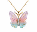 Purple Butterfly Necklace Elegant Crystal Butterfly Pendant