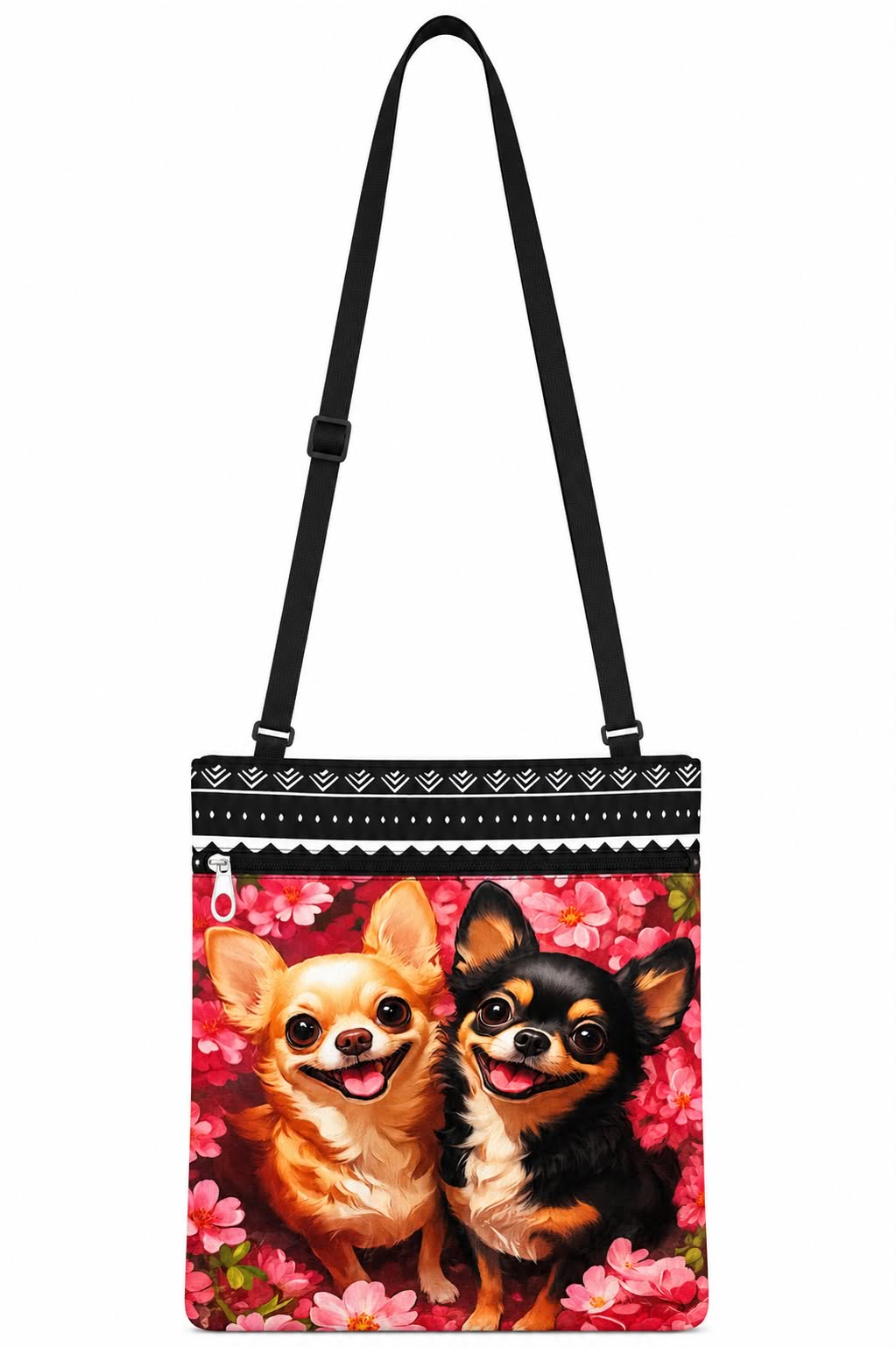 Chihuahua Floral Crossbody Phone Bag