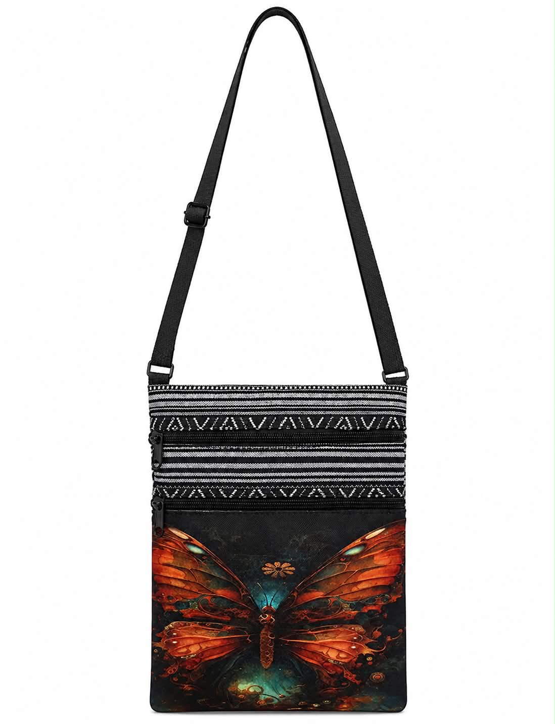 Mystical Butterfly Crossbody Bag Artistic Nature-Inspired Travel Purse