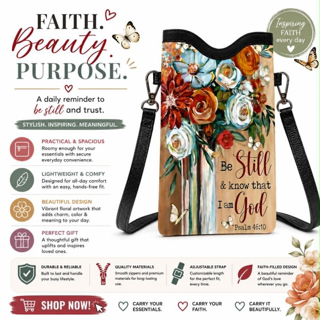 Be Still and know that I am God Crossbody Phone Bag