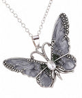 Gray Butterfly Pendant Necklace