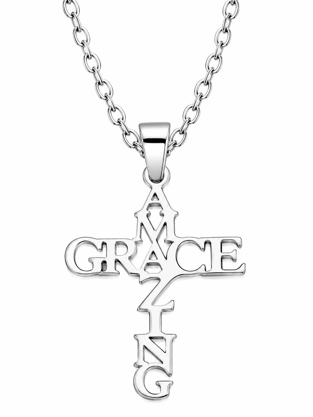 Wear Your Faith Amazing Grace Silver Necklace