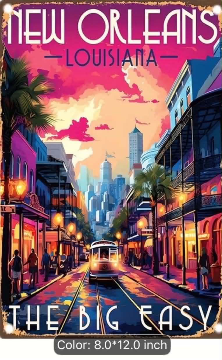 Vintage New Orleans, Louisiana Tin Sign