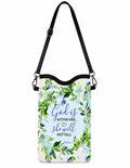 God Is Within Her, She Will Not Fall Crossbody Phone Bag Psalm 46:5 Inspirational Purse
