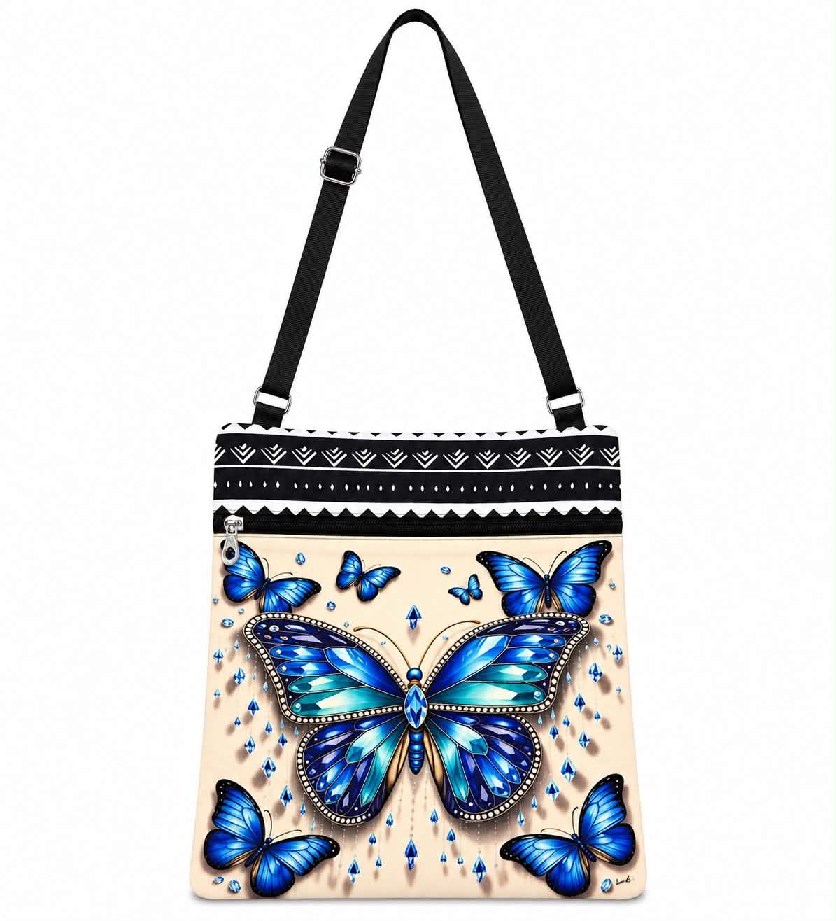 Blue Butterfly Crossbody Bag