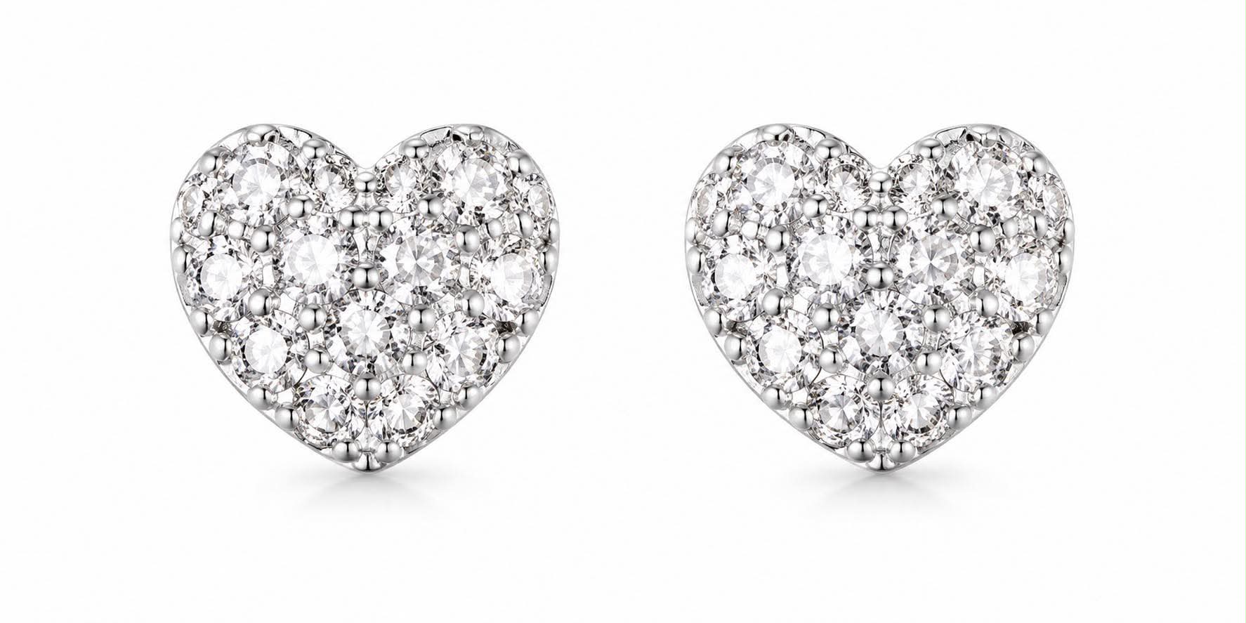 Crystal Heart 0.8cm Earrings