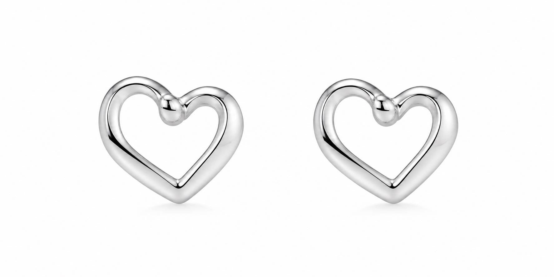 Heart Hollow 1cm Earrings