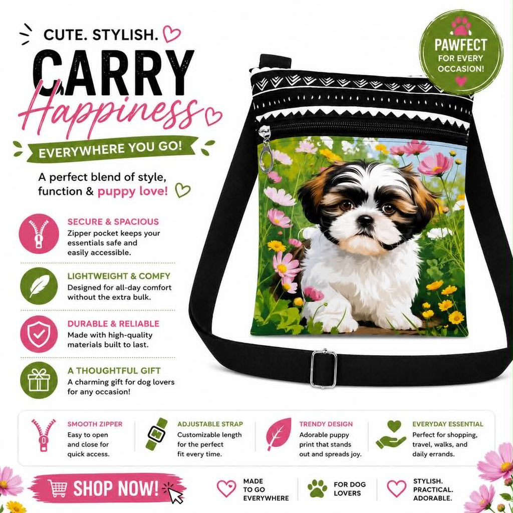 Shih Tzu Puppy Crossbody Bag