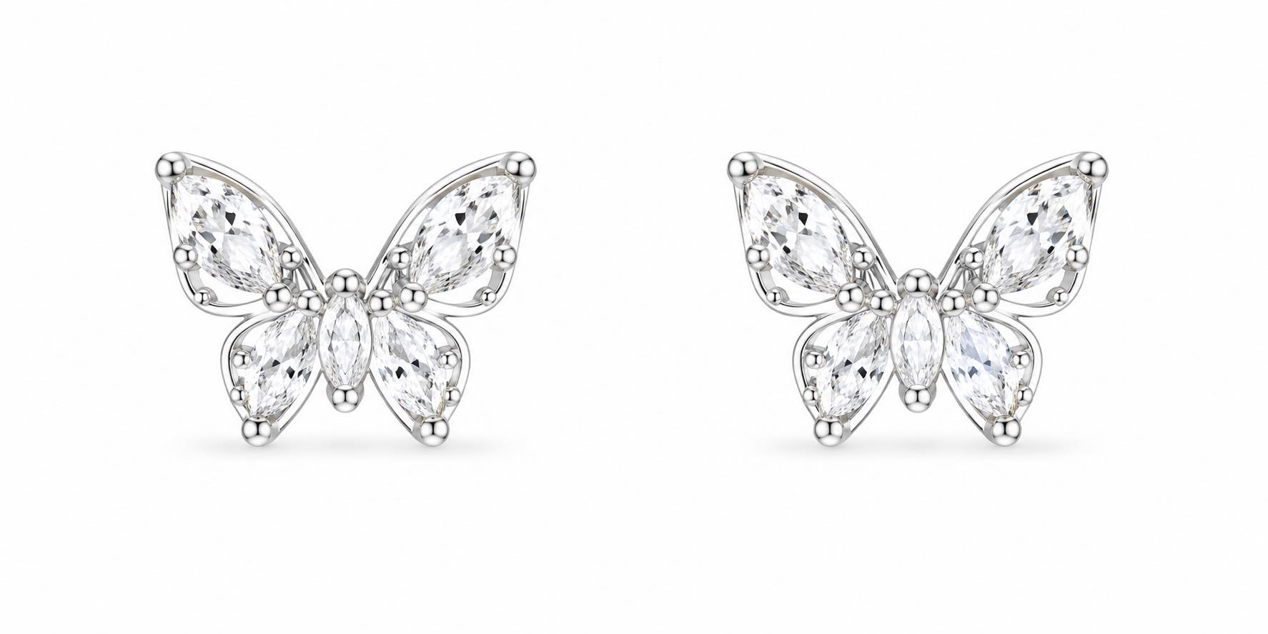Butterfly silver 1cm Earrings