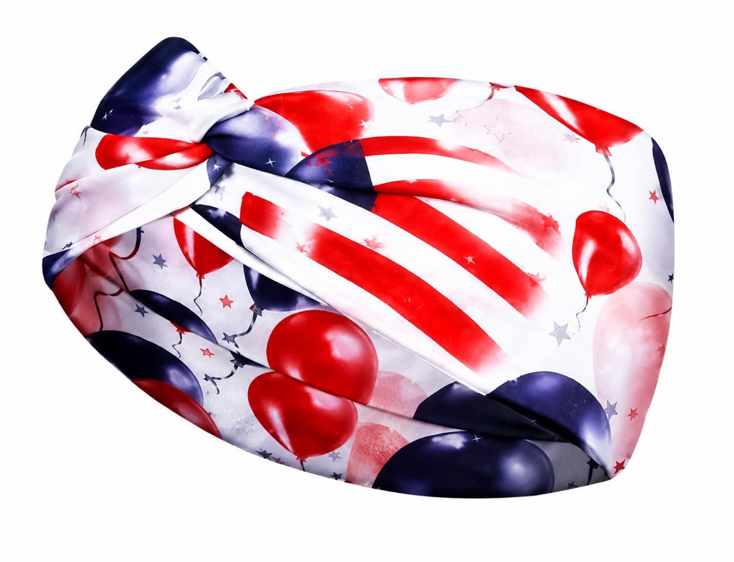 Patriotic Headbands for Women – Red, White, and Blue Twist Headbands, American Flag Hair Accessories for Fourth of July