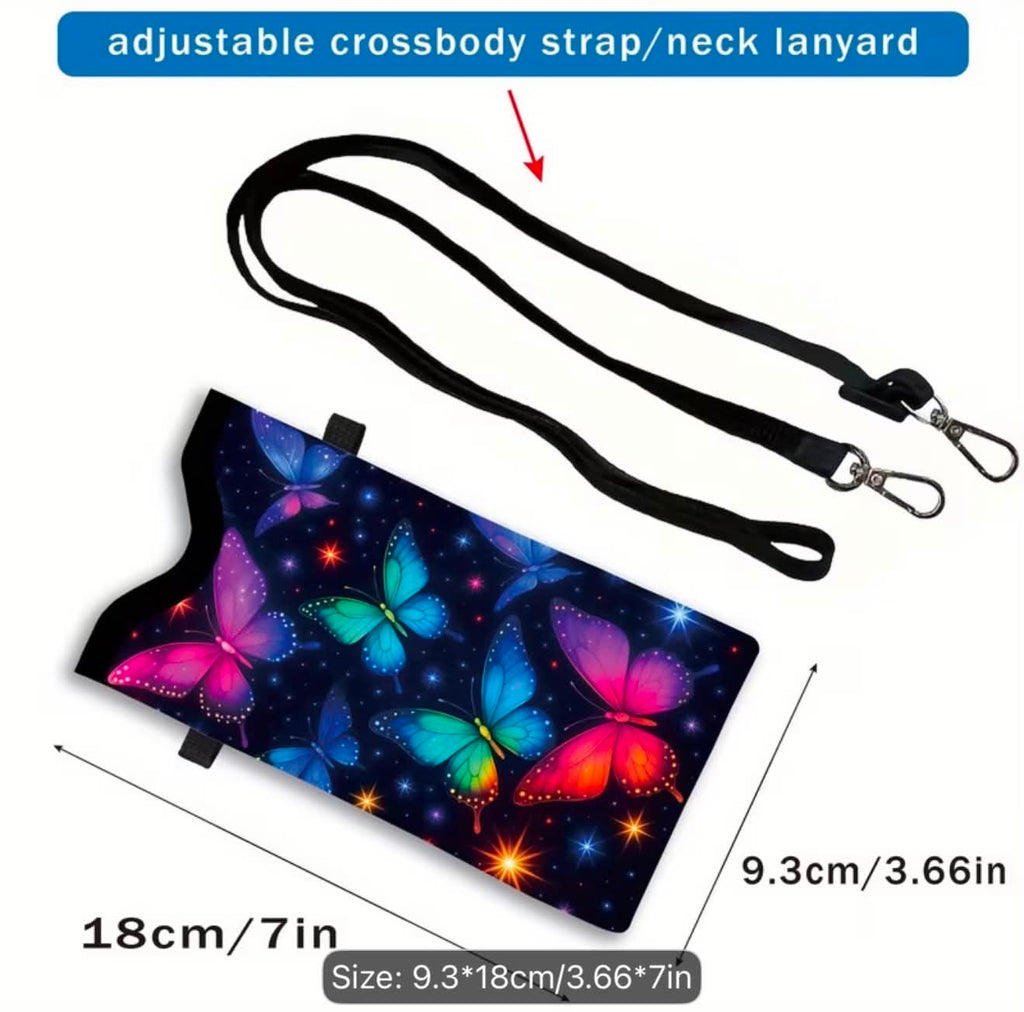 Small Crossbody Purse Carry What you Need Hands Free Multicolor Butterfly