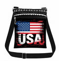 USA Flag Crossbody Bag for Women Patriotic Adjustable Shoulder Purse with Zipper Pocket Lightweight Small Messenger Travel Bag