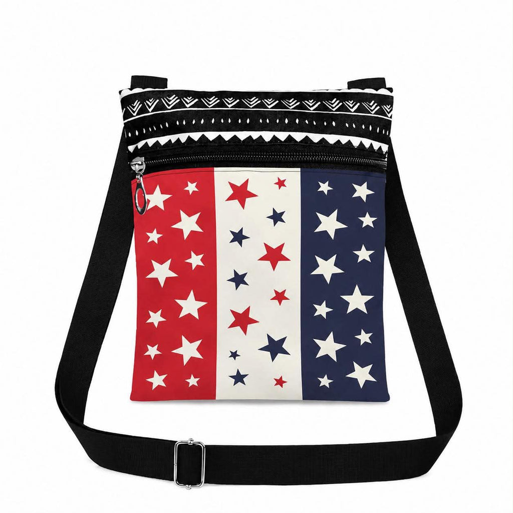 Patriotic Crossbody Bag for Women American Flag Shoulder Purse with Adjustable Strap Lightweight Small Messenger Travel Bag
