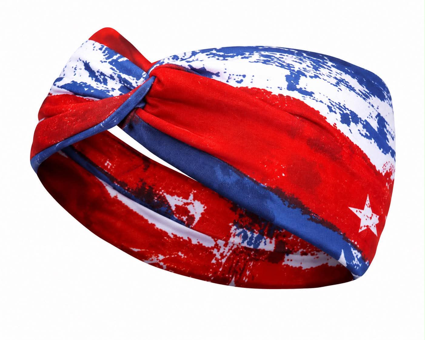 Patriotic Headbands for Women Twist Headbands, American Flag Hair Accessories for Fourth of July