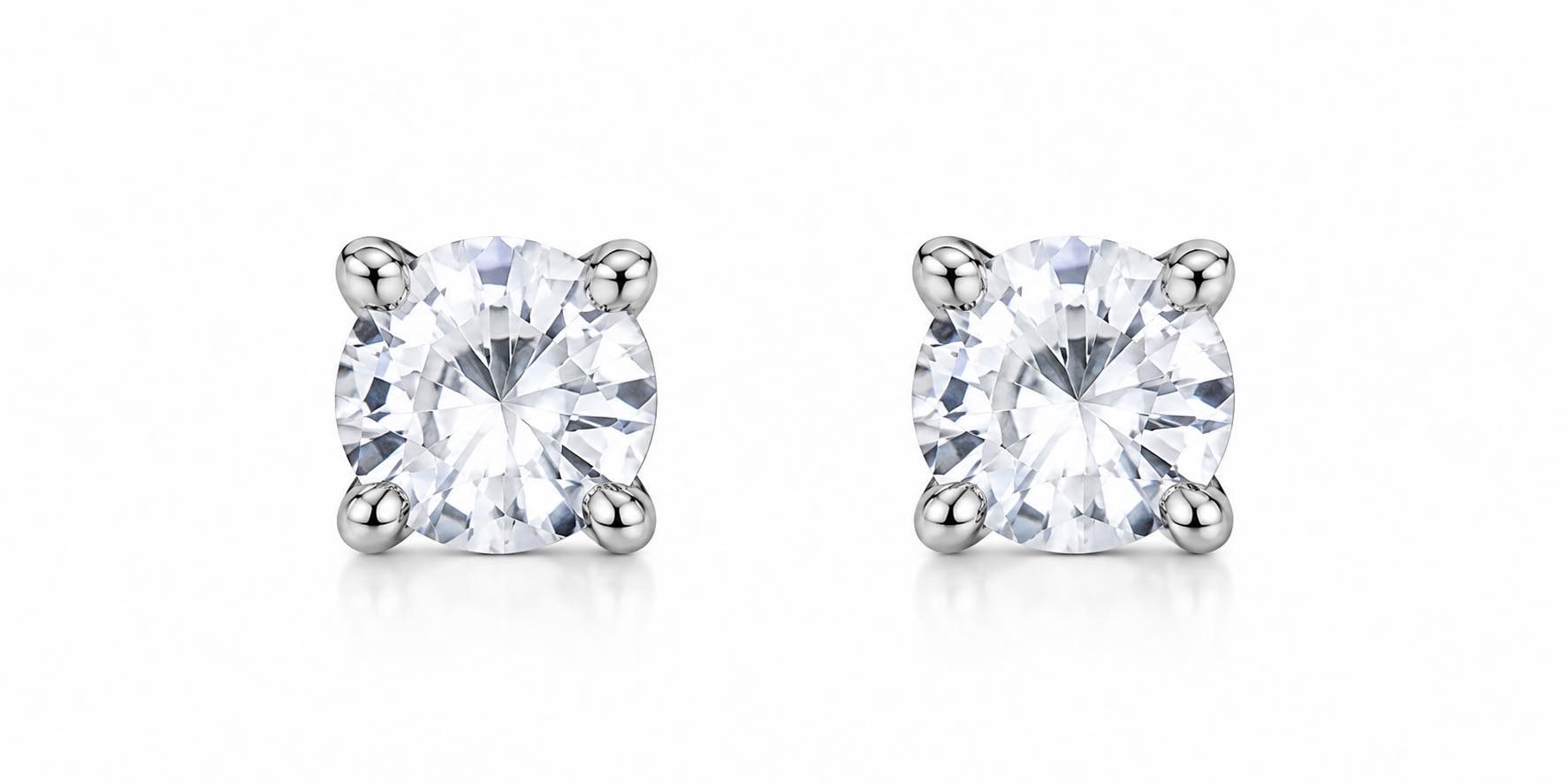 Cyrstal Cubic Zirconia Stud 0.6cm Earrings