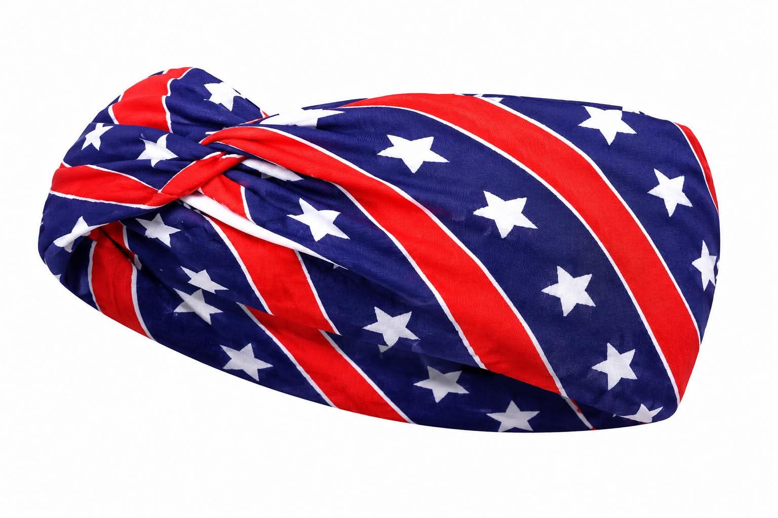 Patriotic Headbands for Women American Flag Hair Accessories for Fourth of July