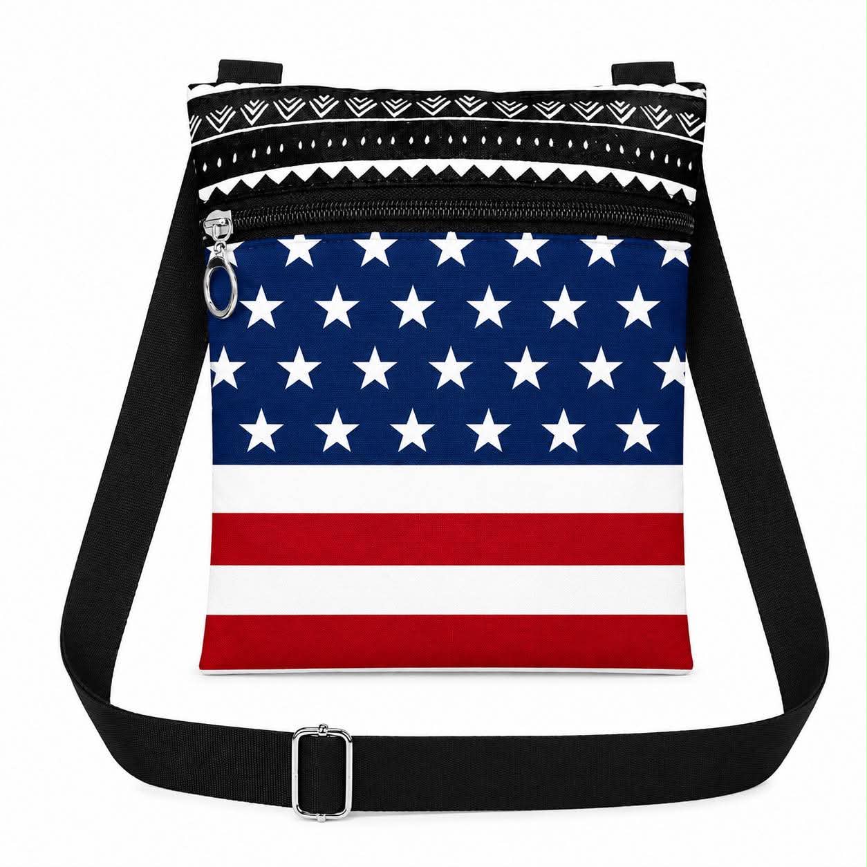 American Flag Crossbody Bag for Women Adjustable Shoulder Strap