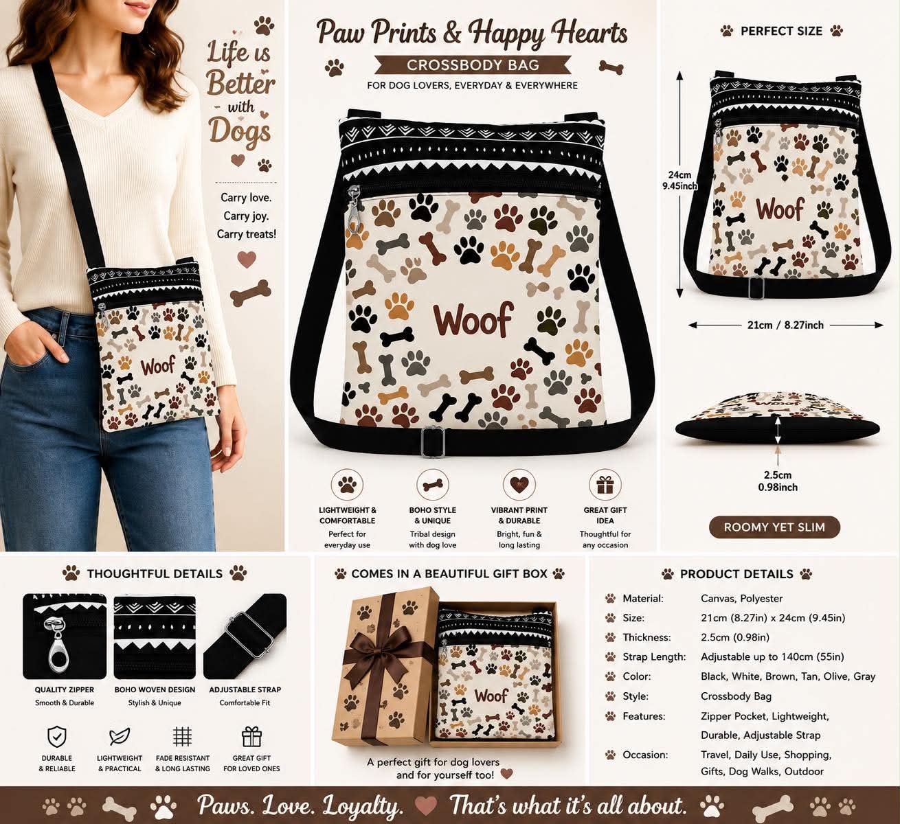 Women Corssbag Woof Printed Multicolor
