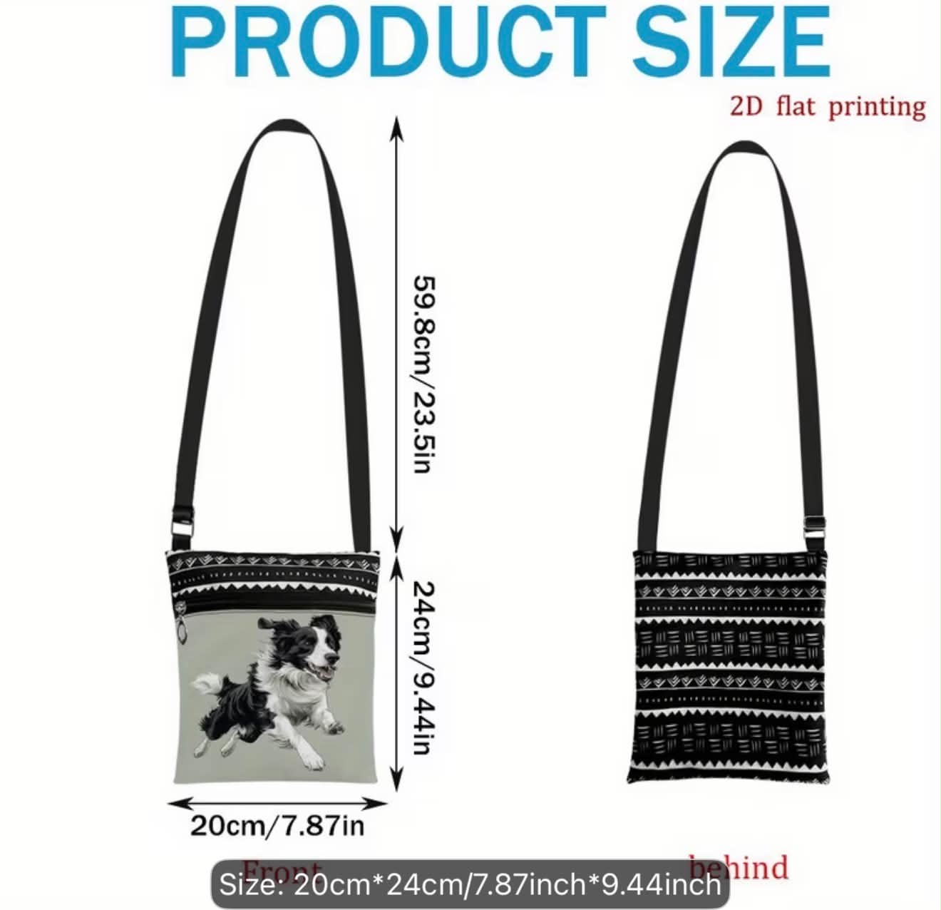 Dog Crossbody Bag Lightweight Shoulder Bag with Multiple Pockets