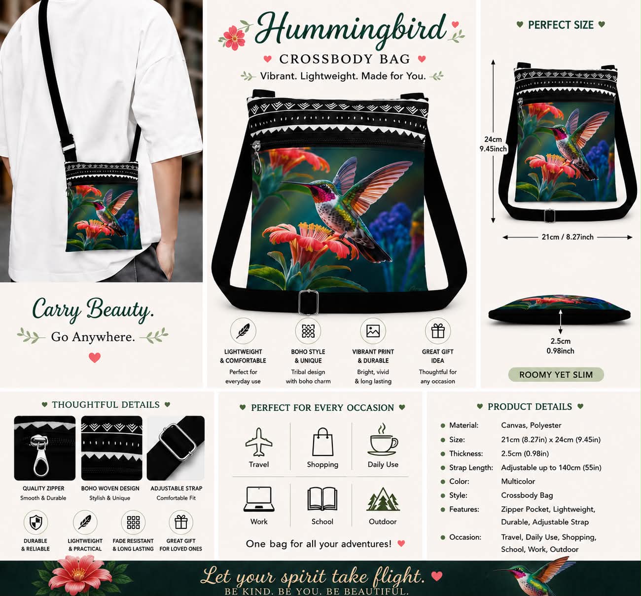 Humming Bird Crossbody Bag