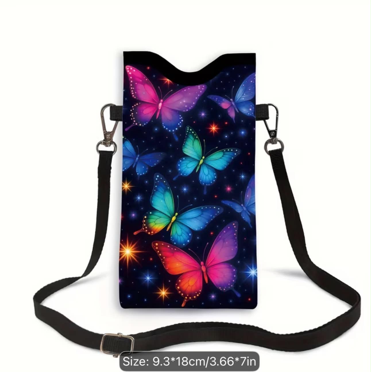Small Crossbody Purse Carry What you Need Hands Free Multicolor Butterfly