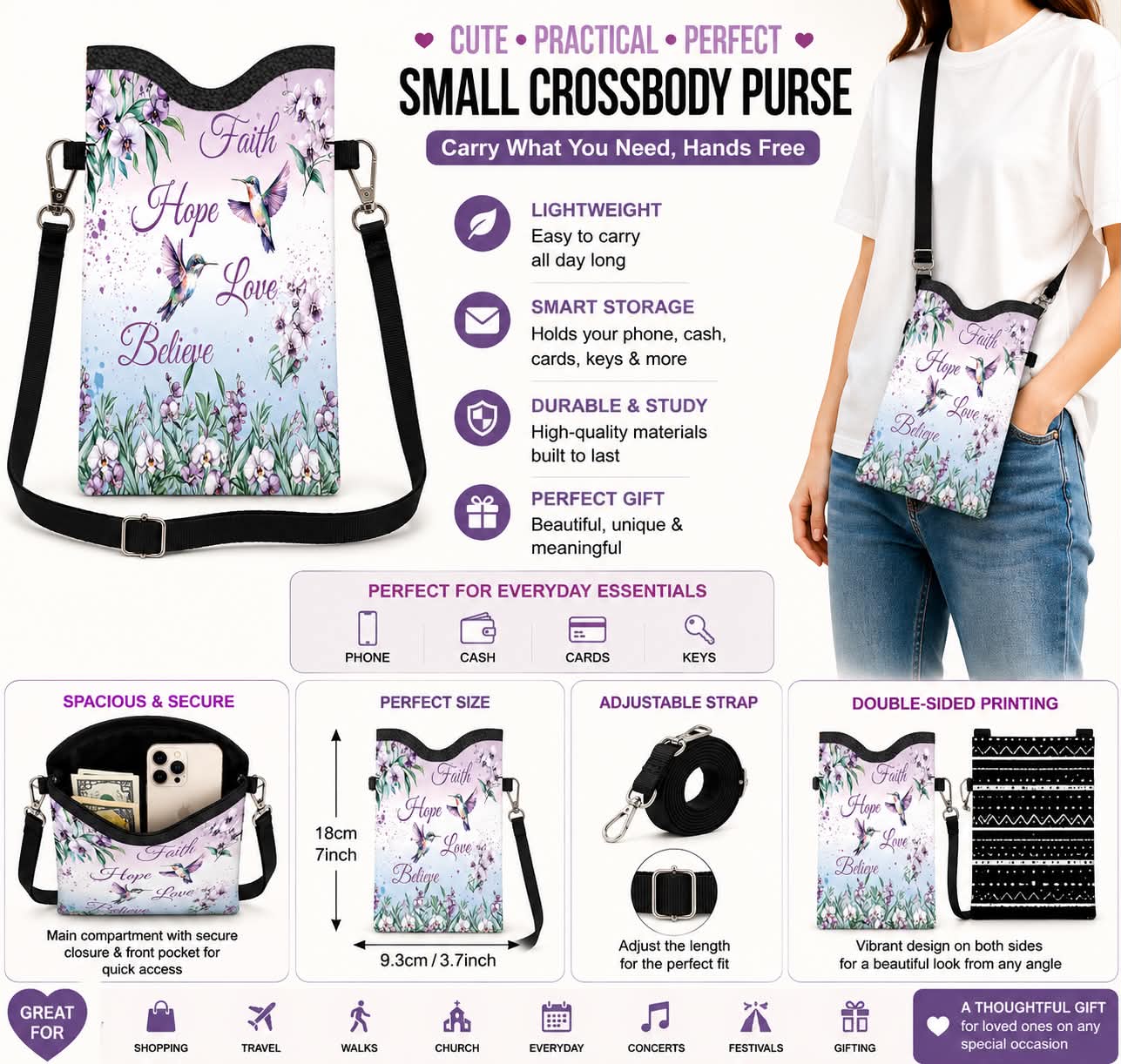 Small Crossbody Purse Carry What you Need Hands Free