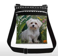 Small Crossbody Purse With Dog & Floral Print Lightweight & Adjustable Strap Secure Pockets Everyday Use Double-Sided Design