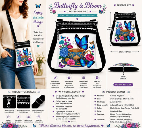 Butterfly & Bloom Crossbody Bag