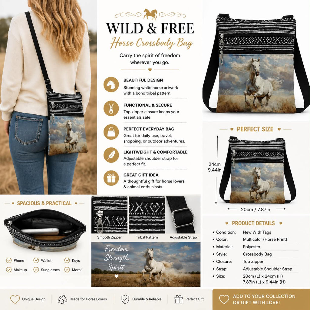 Wild & Free Horse Crossbody Bag