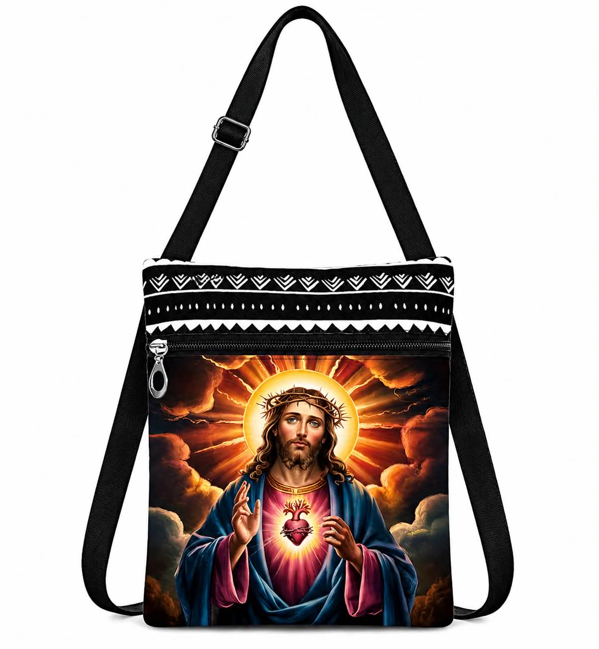 Sacred Heart of Jesus Crossbody Phone Bag Faith-Inspired Travel Purse