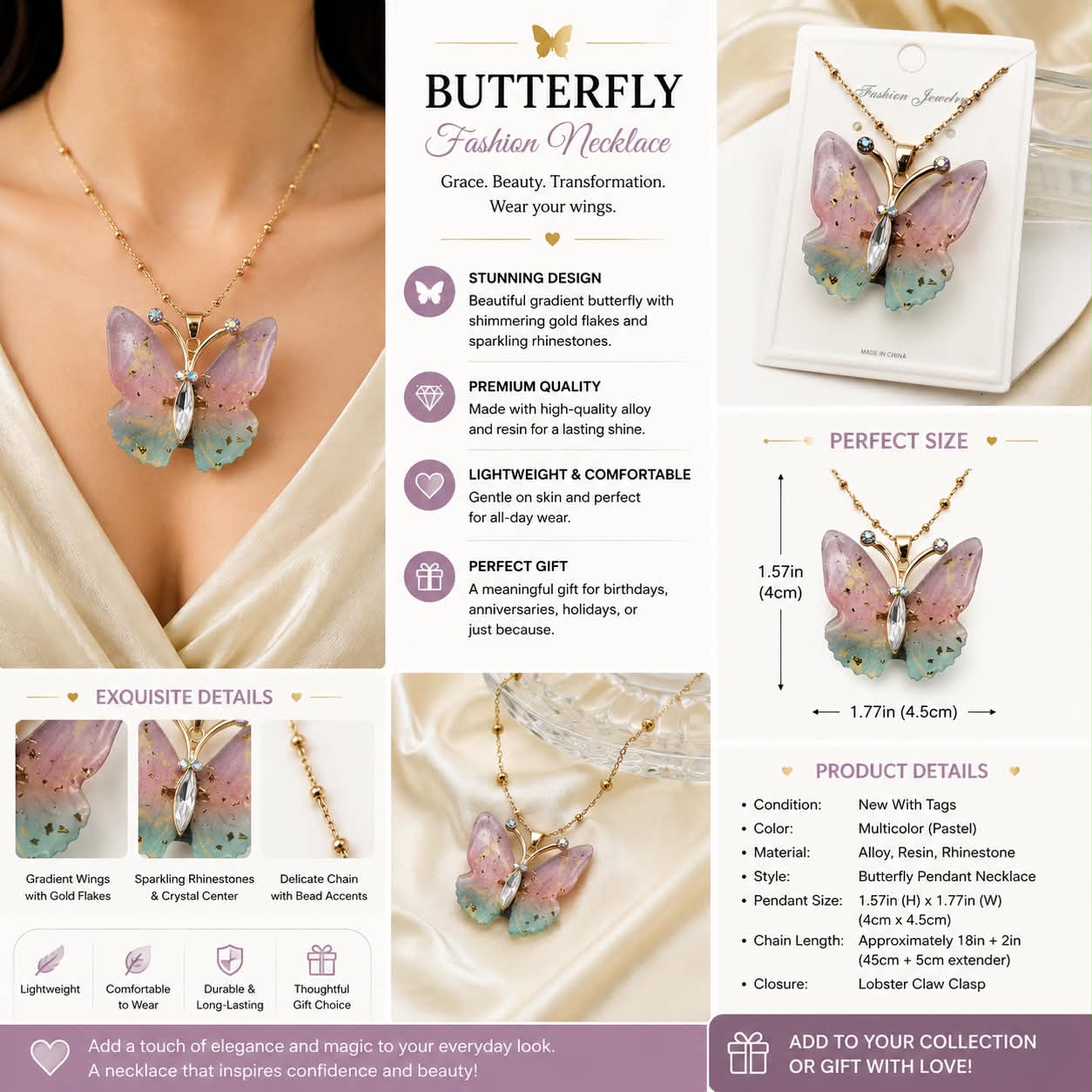 Butterfly Fashion Necklace