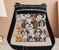 Puppy Love Crossbody Bag With Adjustable Strap Lightweight & Durable Cute Dog Print Design Canvas & Polyester 21x24 cm