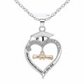 Graduation Heart Necklace for Women – “She Believed She Could So She Did” Pendant with Crystal Accents & Diploma Charm, Inspirational Gift for Graduate