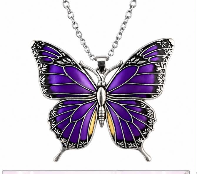 Purple Butterfly Necklace