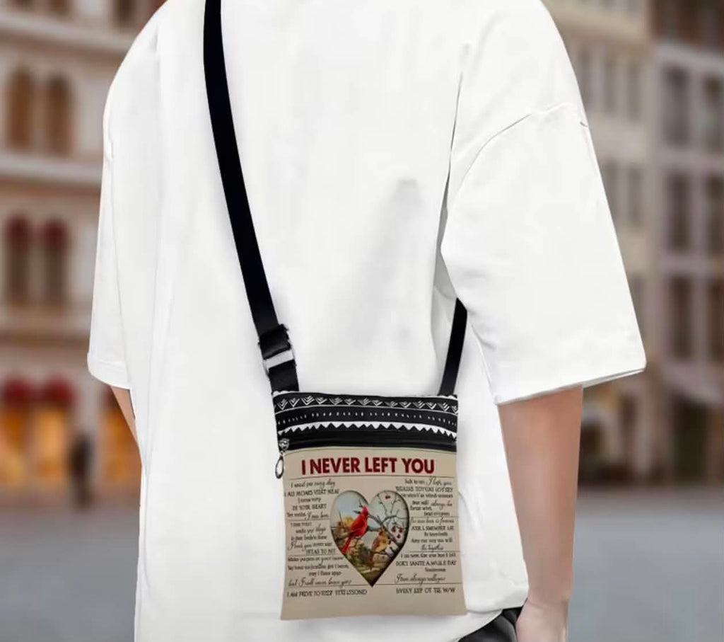"I Never Left You" Cardinal-Inspired Crossbody Bag Multiple Pockets