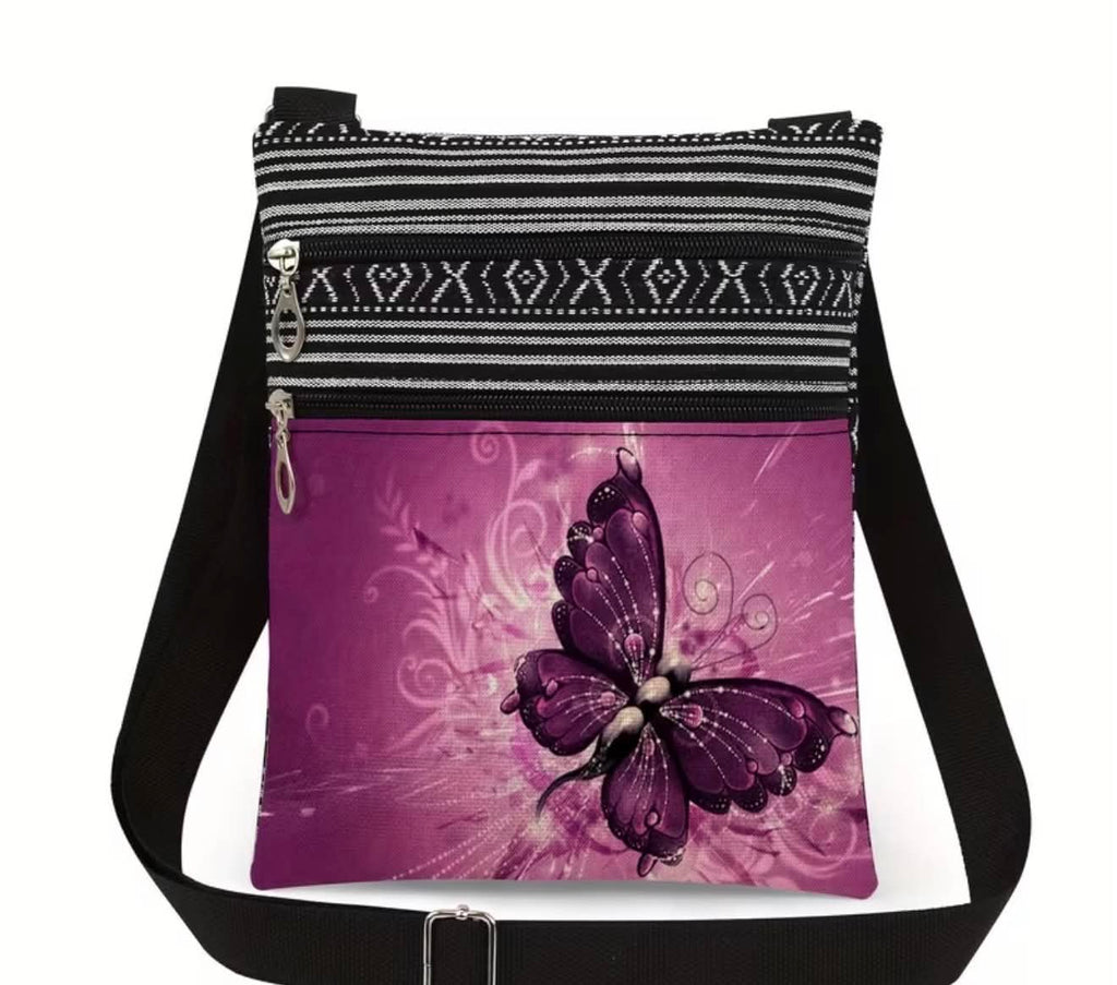 Butterfly Crossbody Bag Lightweight Shoulder Bag with Multiple Pockets