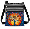 Boho Tree of Life Crossbody Bag Lightweight Shoulder Bag With Multiple Pockets