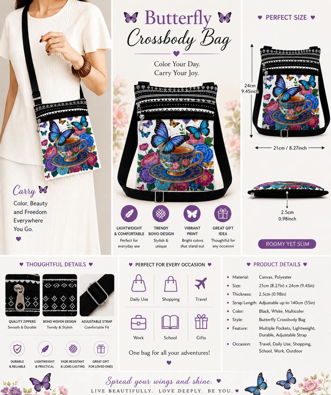 Butterfly Crossbody Bag