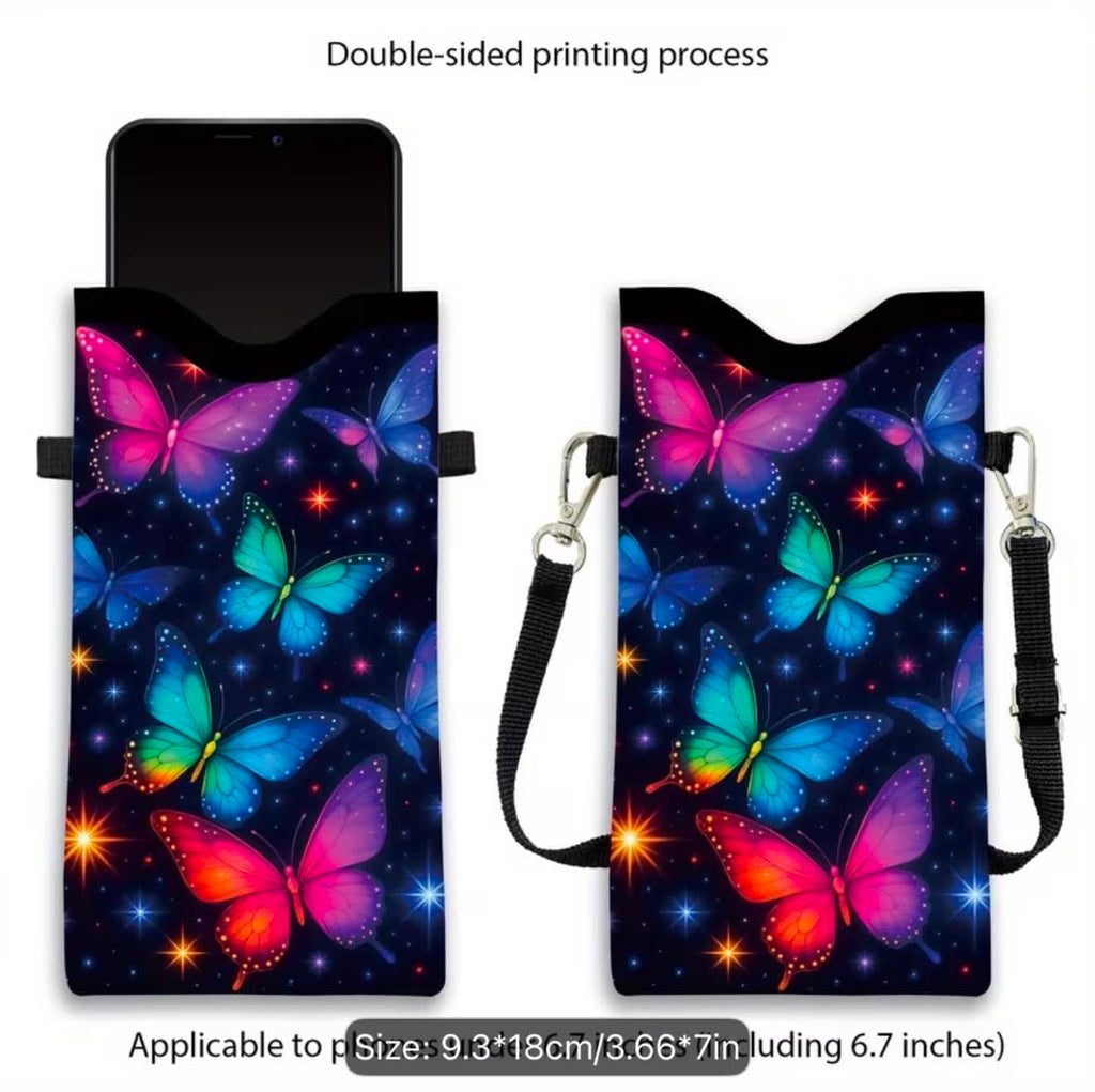 Small Crossbody Purse Carry What you Need Hands Free Multicolor Butterfly