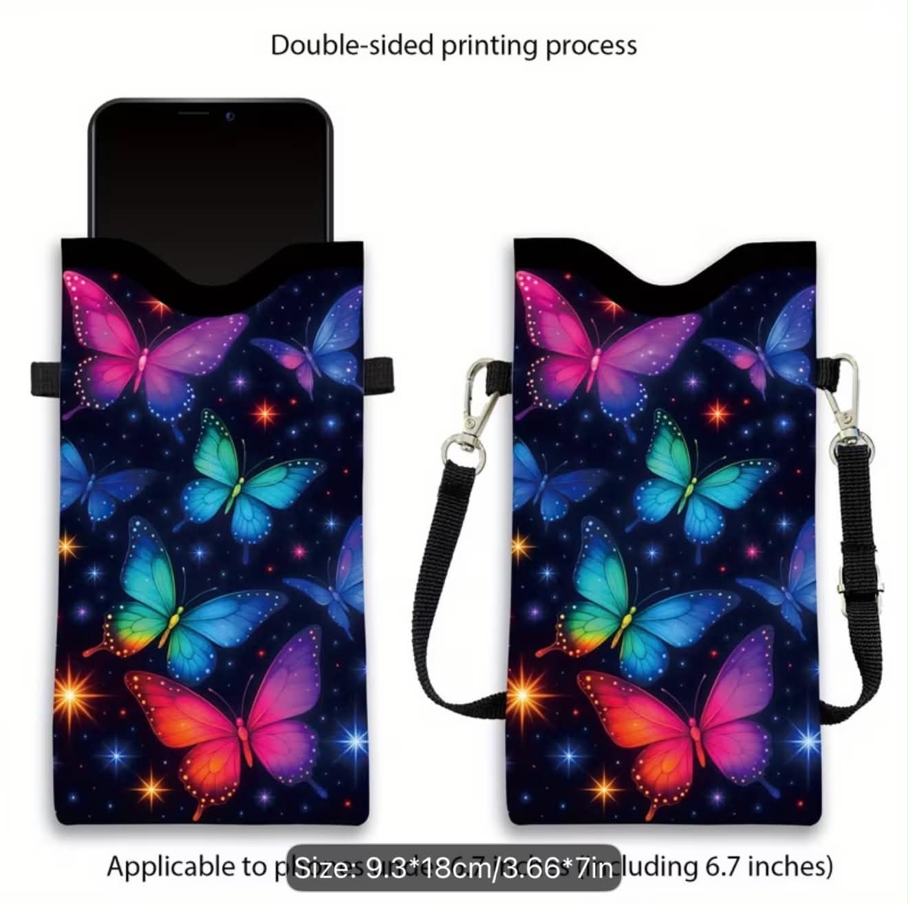 Small Crossbody Purse Carry What you Need Hands Free Multicolor Butterfly