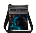 Kitten & Butterfly Crossbody Bag  Lightweight Shoulder Bag with Multiple Pockets