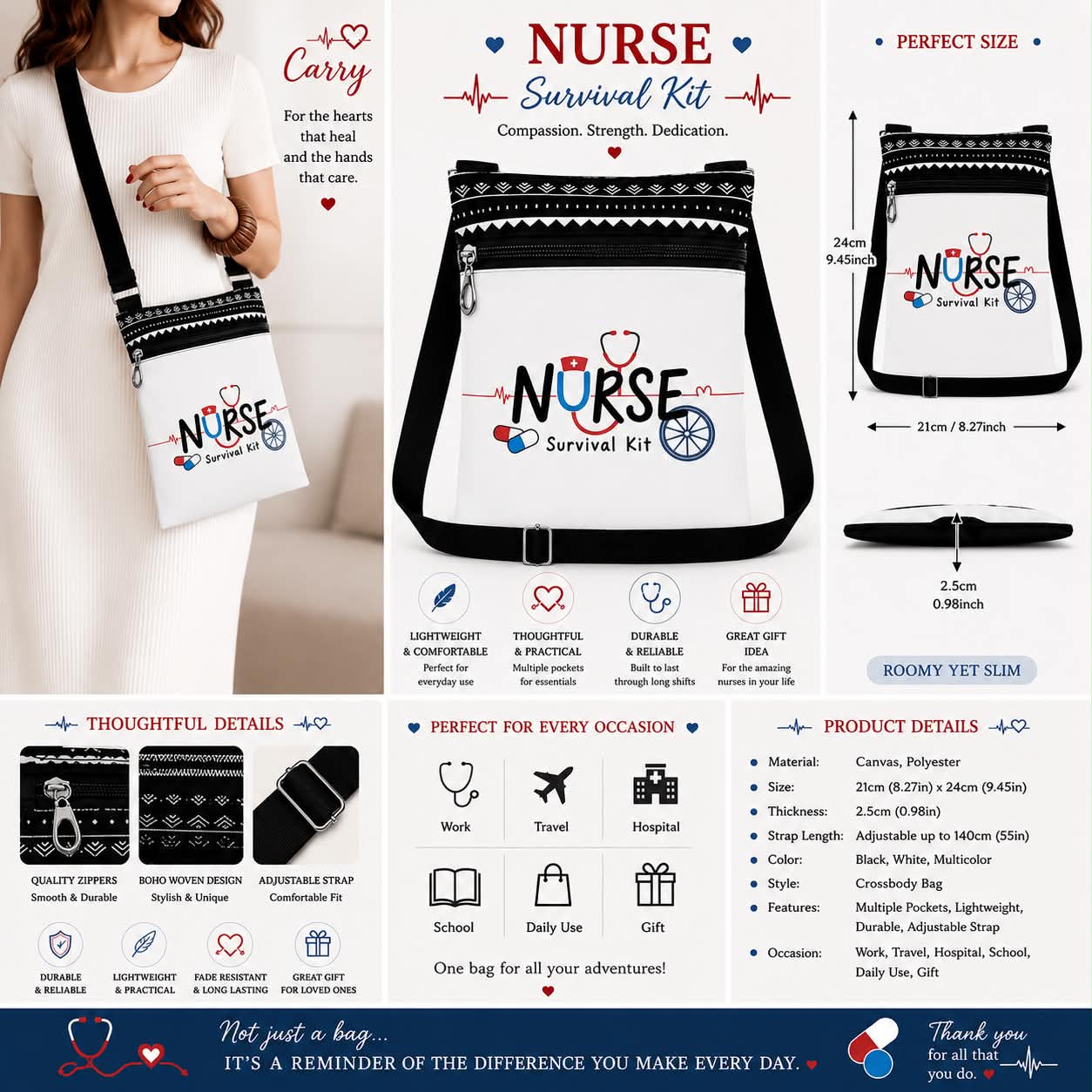 Nurse Survival kit Crossbody Bag